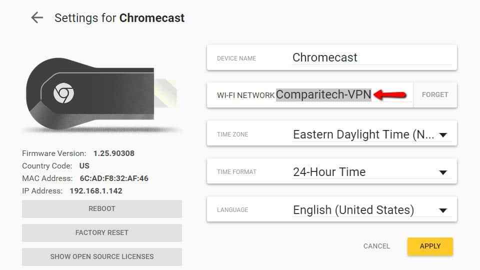 how can i find mac address for chromecast device